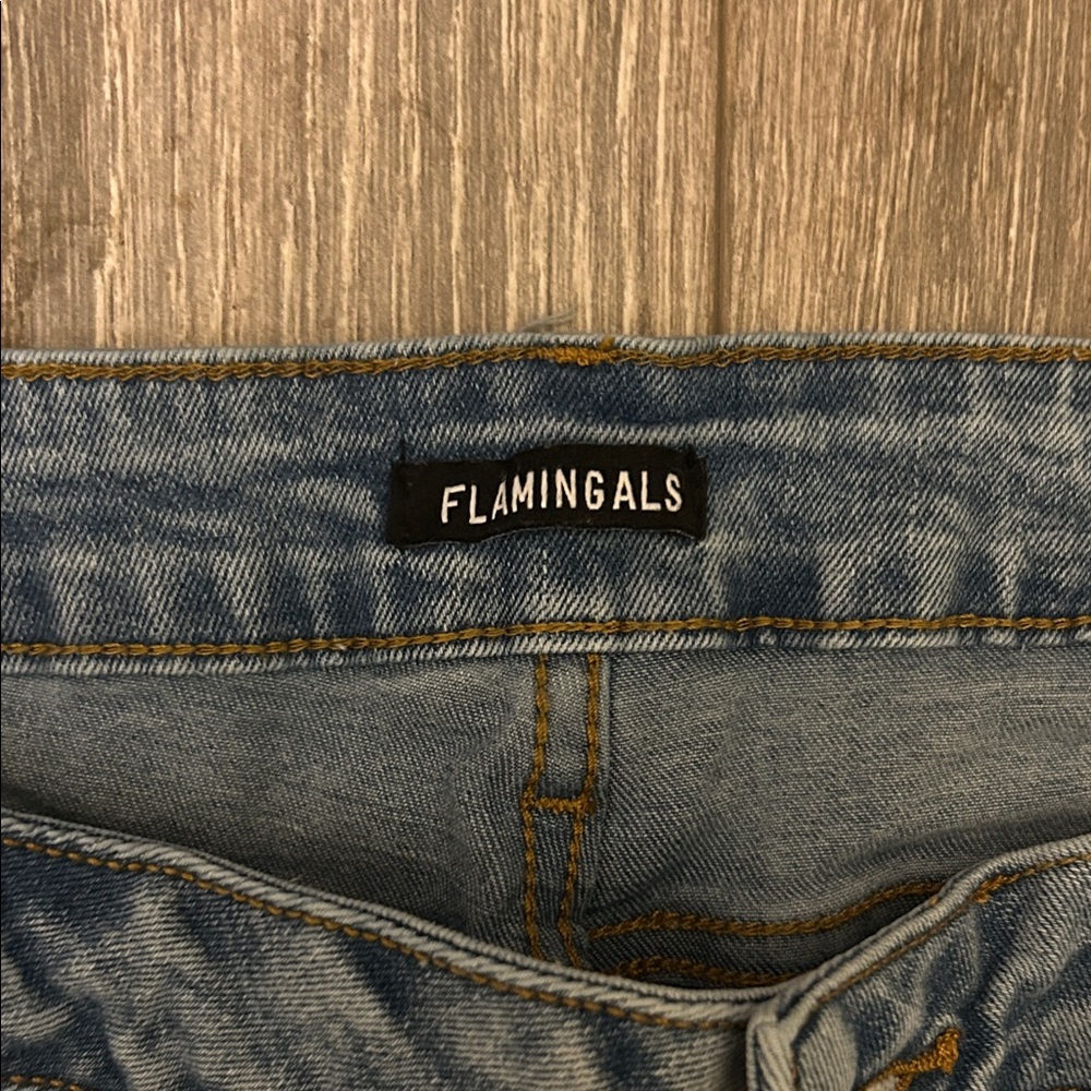 Casual Light Blue Wide Leg Jeans - Picture 2 of 3